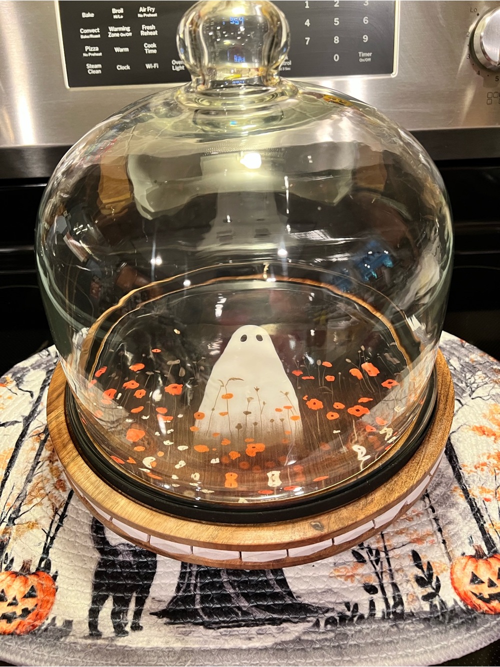 Cake Stand w/Ghost Platter & Glass Dome Lid